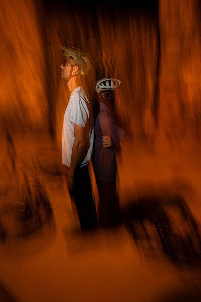 MET Revo MTB helmet in action, riding through the trails in Spain.