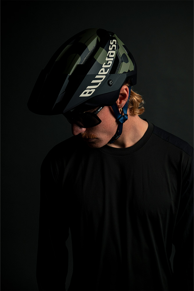 Bluegrass Camo Edition helmets blending seamlessly into the wilderness with camouflage design