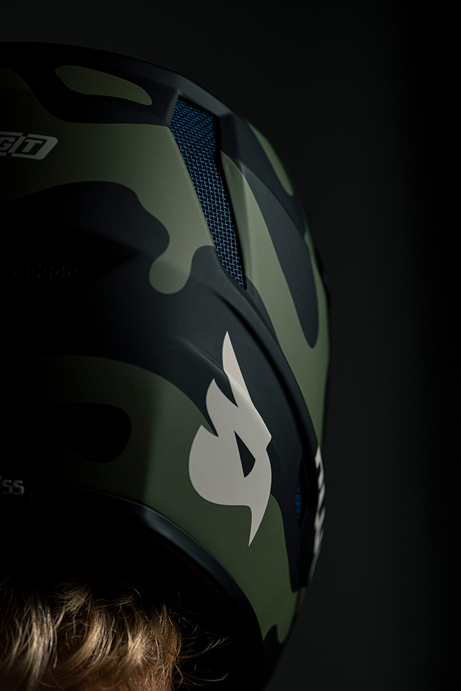 Bluegrass Camo Edition helmets blending seamlessly into the wilderness with camouflage design